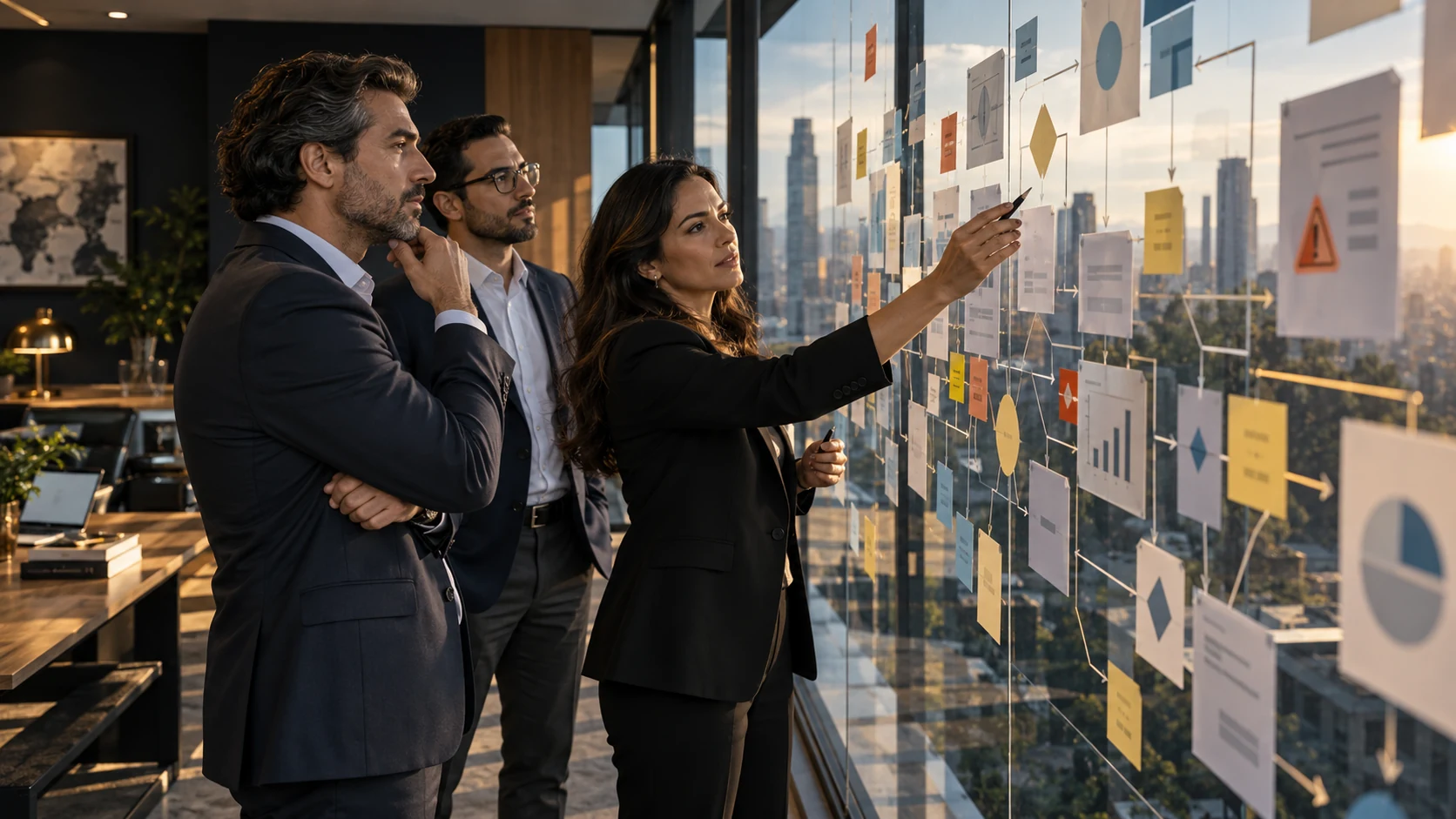 Consultora y directivos construyendo un mapa integral de procesos